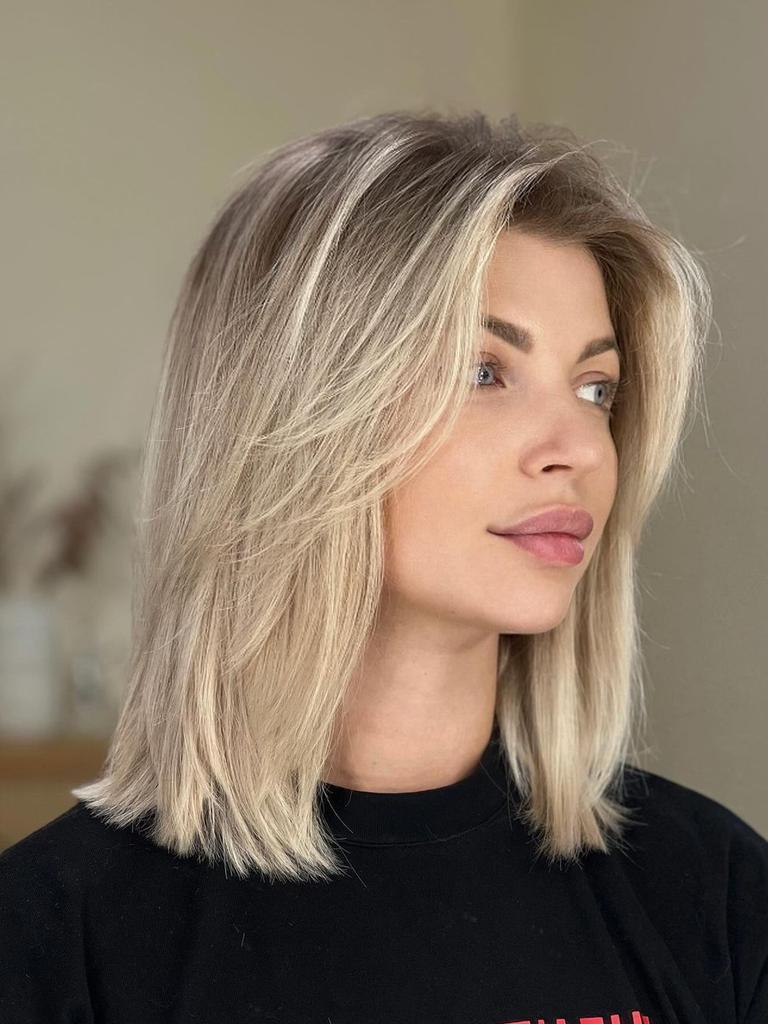 Shoulder length layers with volume