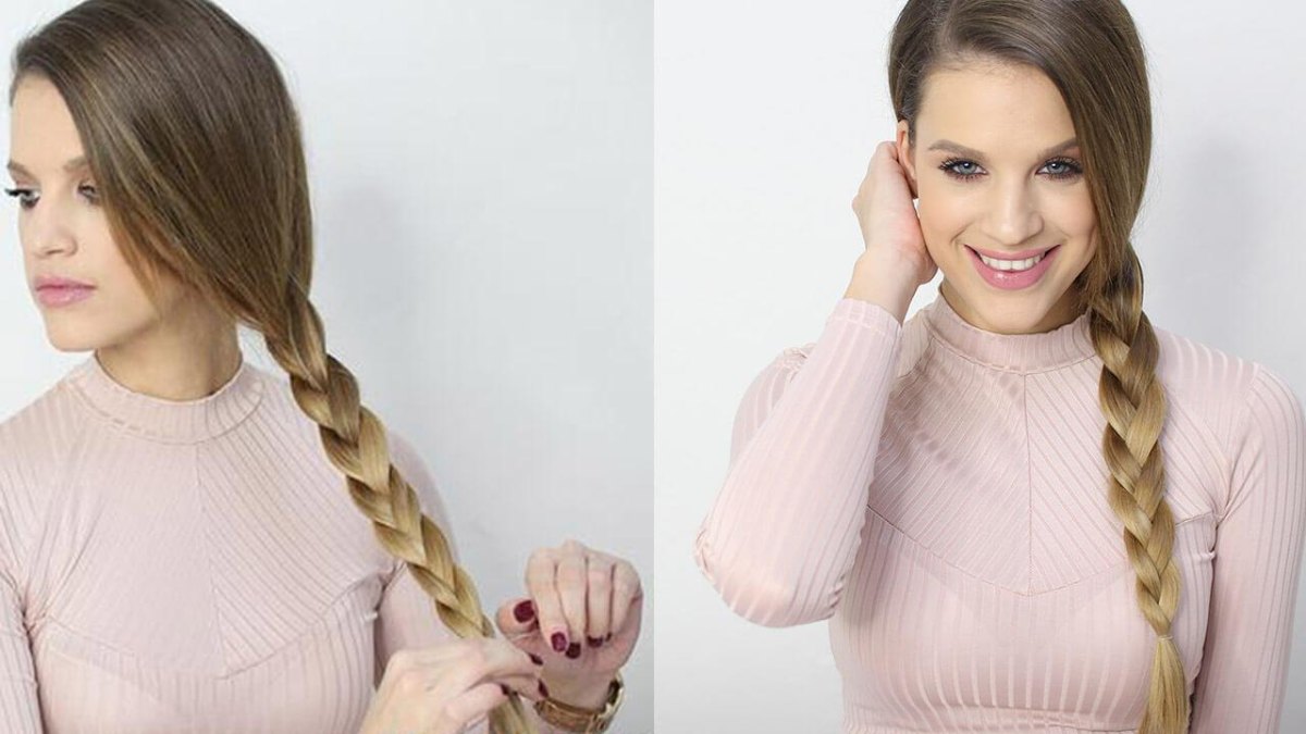 Simple side braid hairstyle