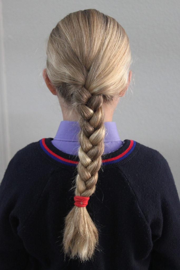 Simple braided hairstyle for school