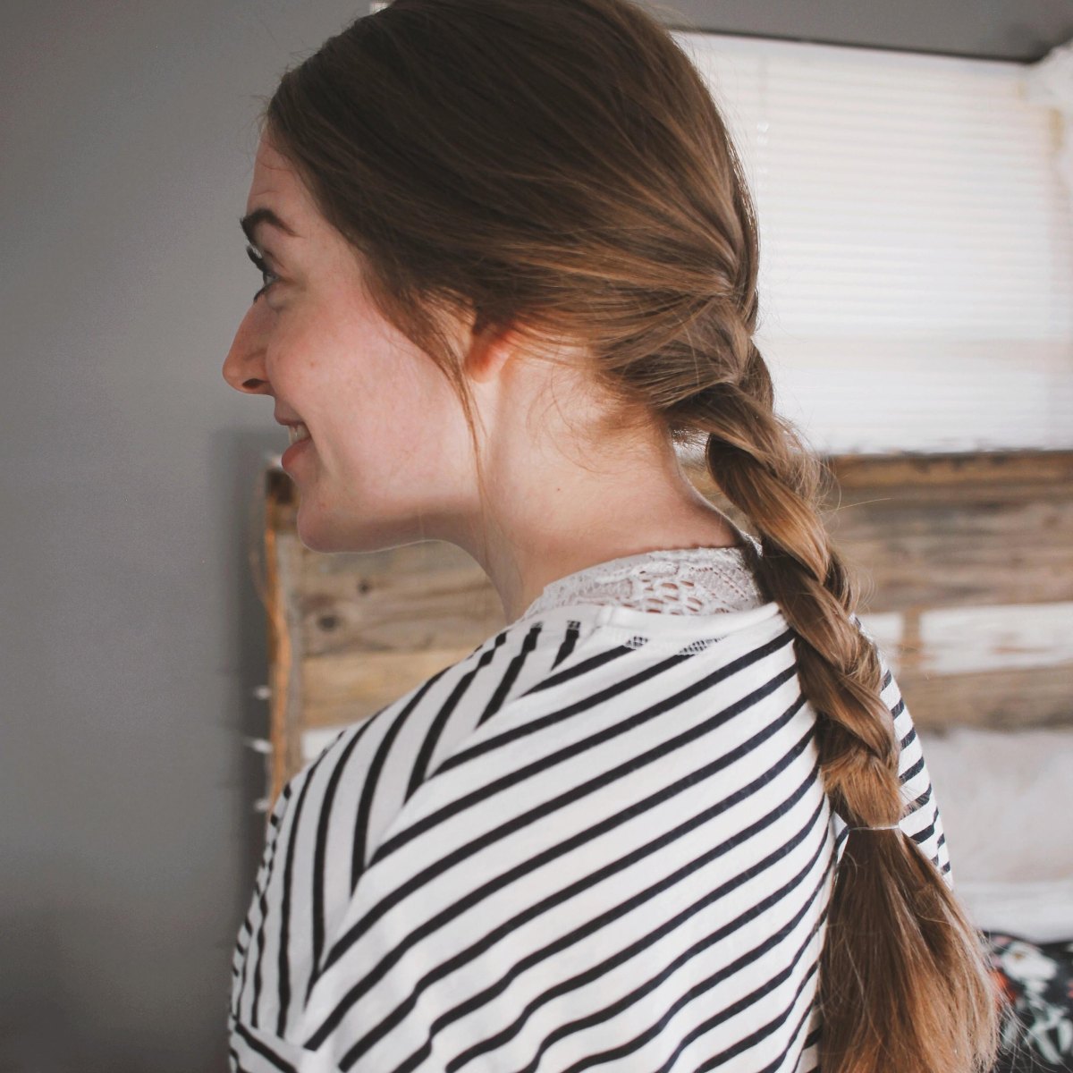 Woman with simple braid hairstyle