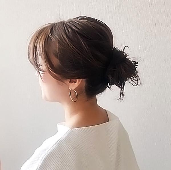 Simple everyday updo hairstyle