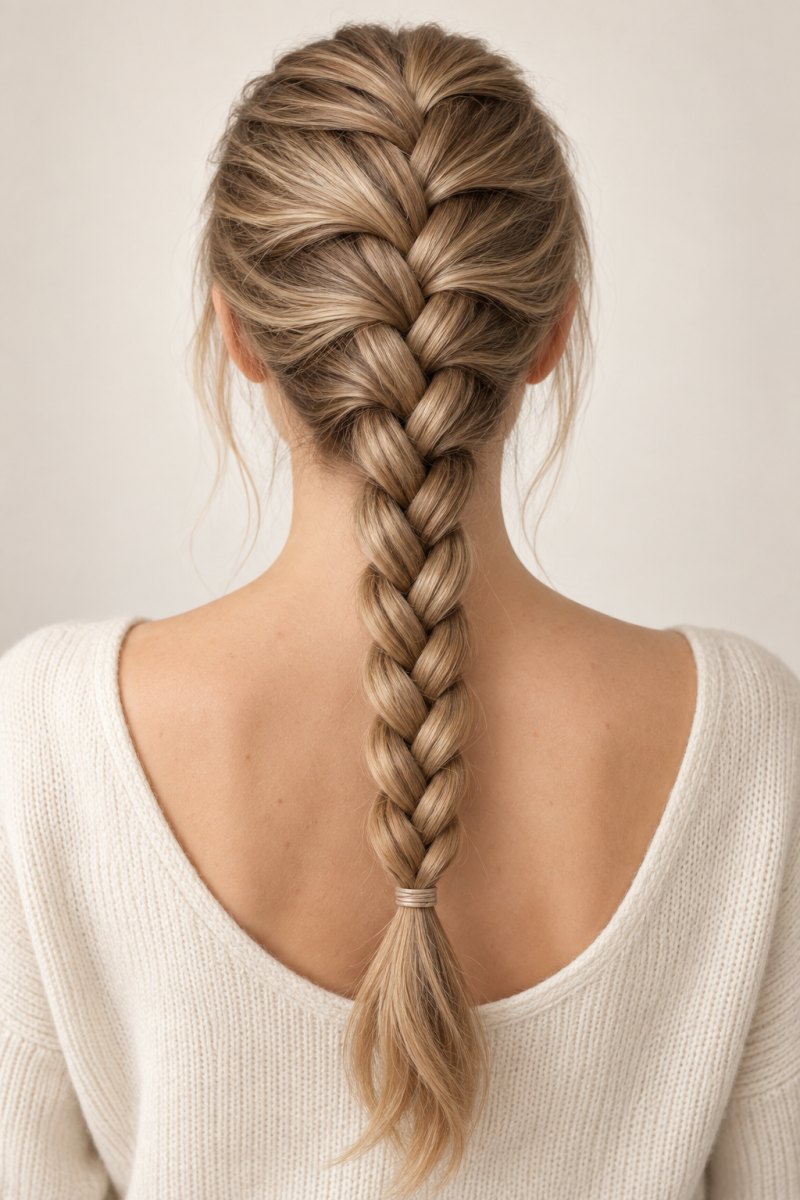 Simple French braid hairstyle