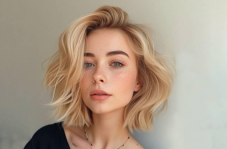 Woman with hairstyle for fine hair