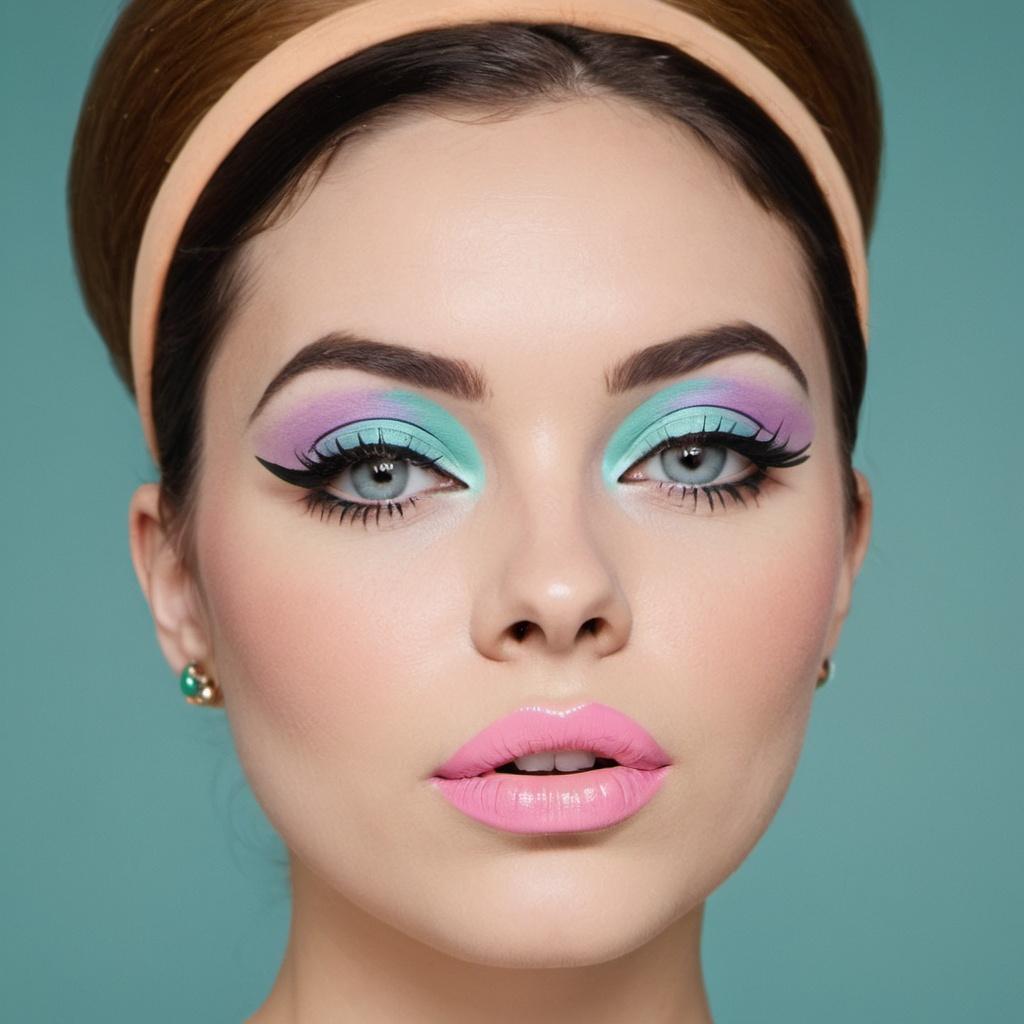 Soft pastel 60s cut crease style