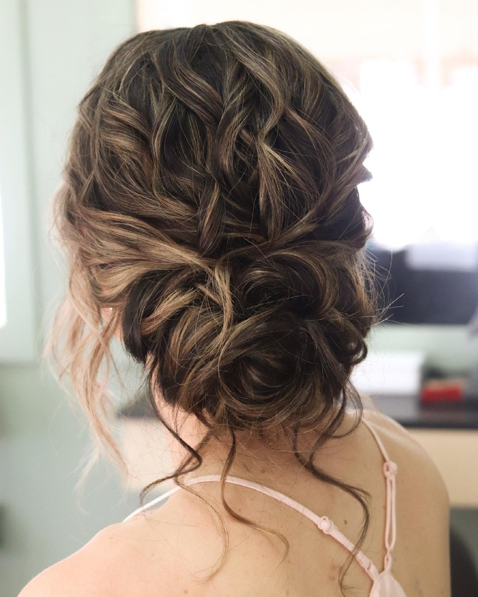 Textured low chignon hairstyle