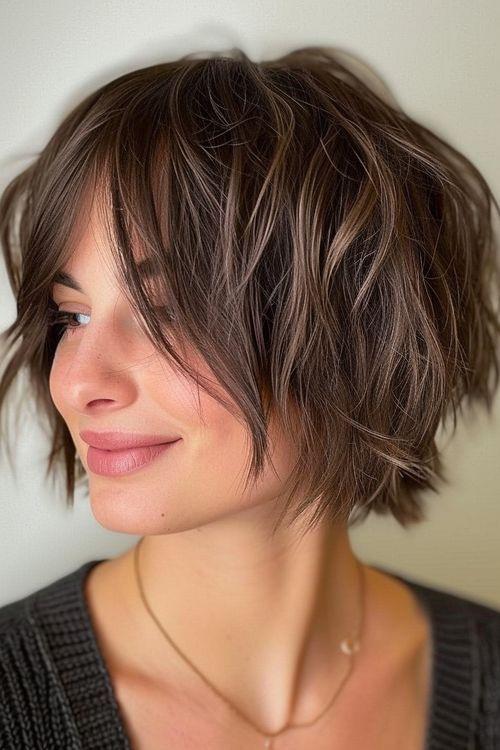 Textured short bob hairstyle inspiration