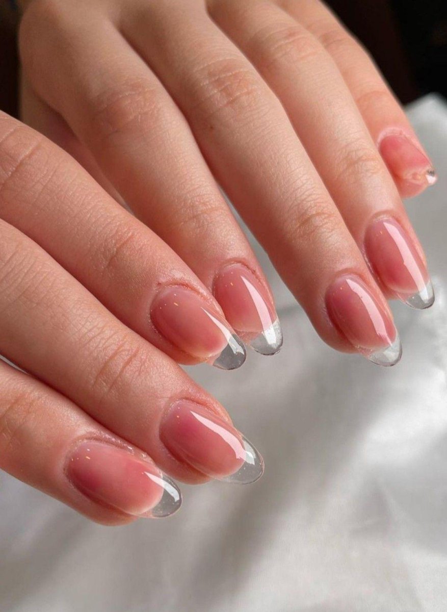 Transparent French tip nails