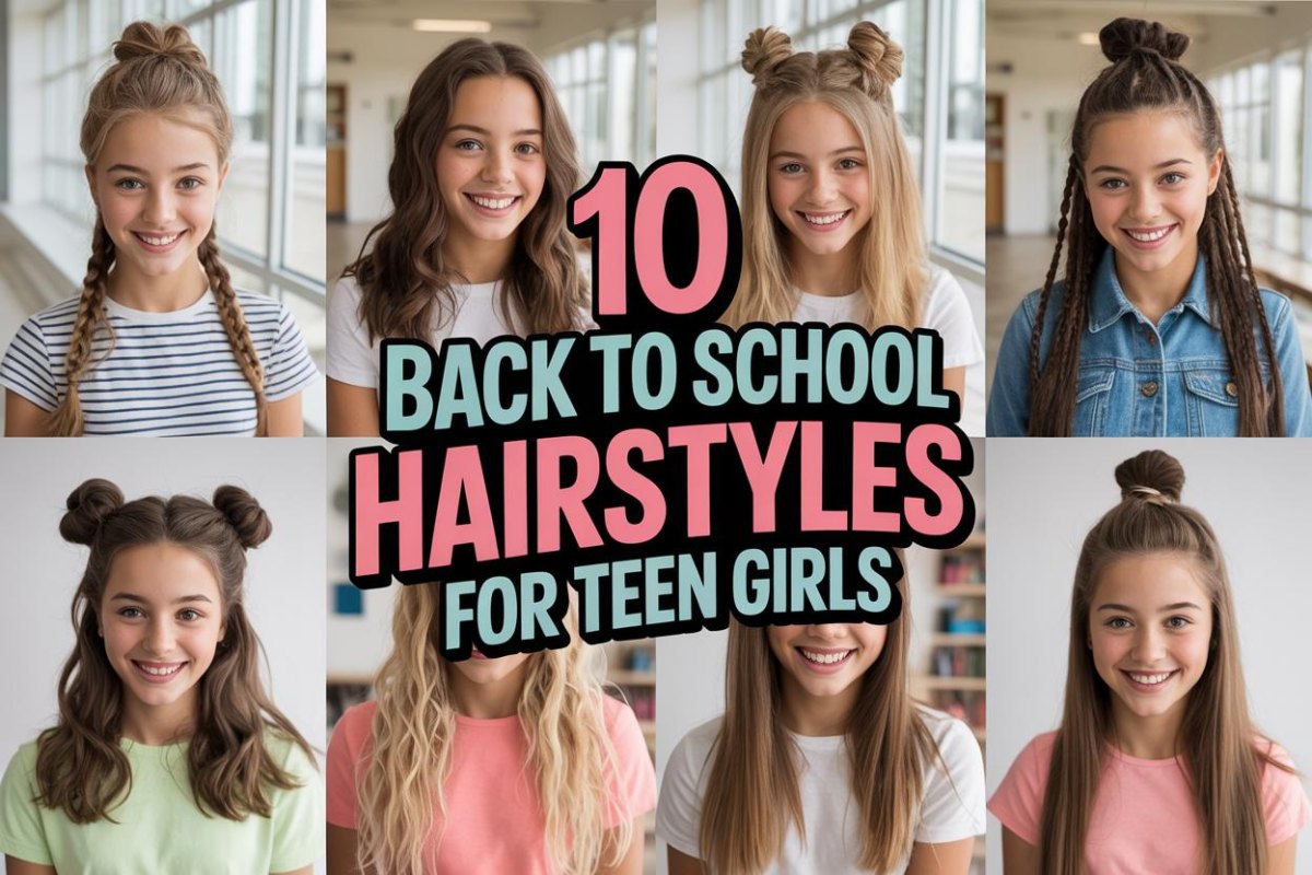 Trendy teen school hairstyle