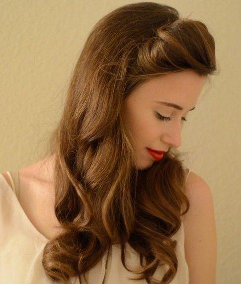 Vintage inspired half-up hairstyle