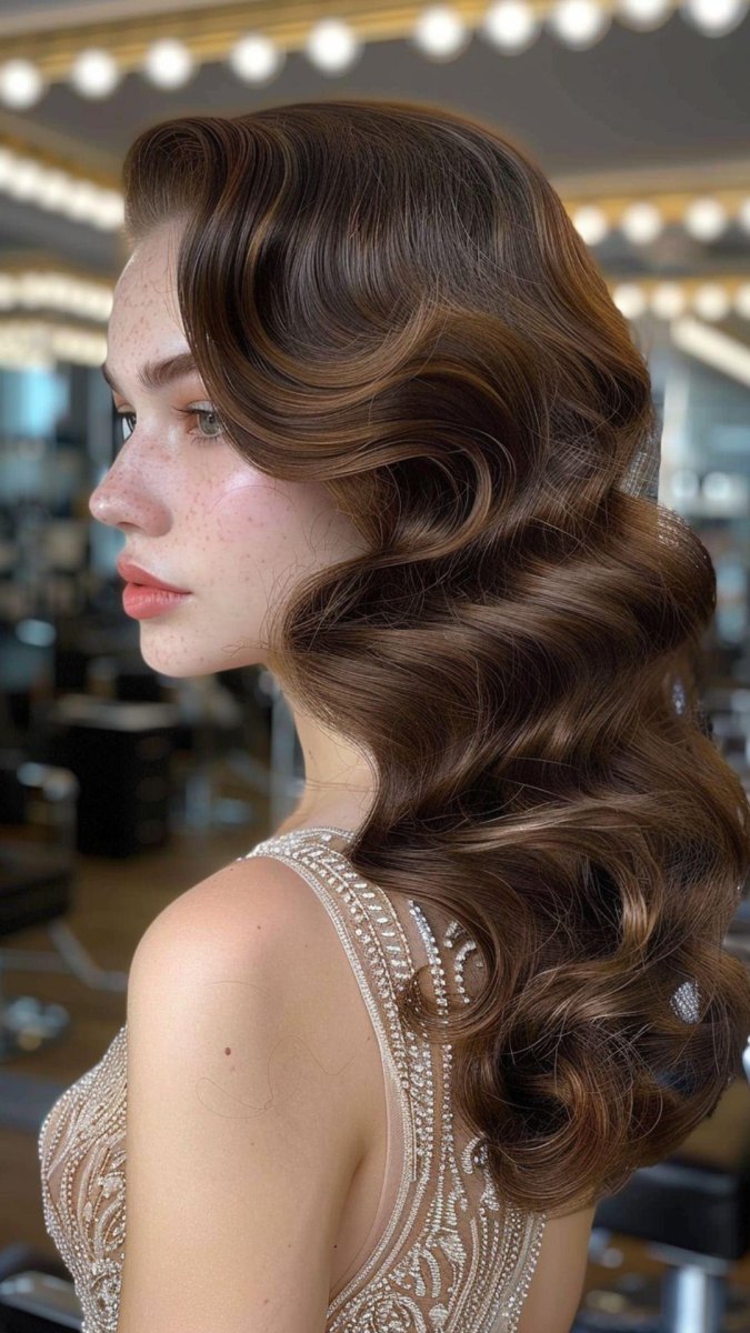 Vintage hairstyle for long hair