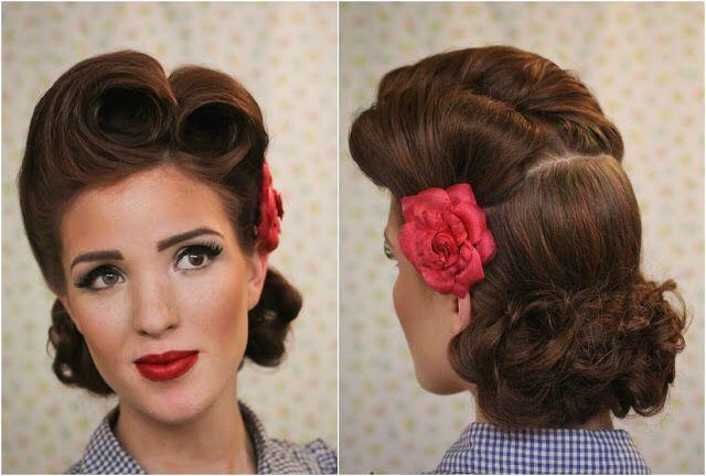 Vintage pin updo with classic waves