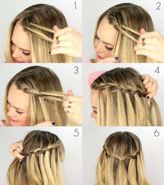 Waterfall braid beginner style