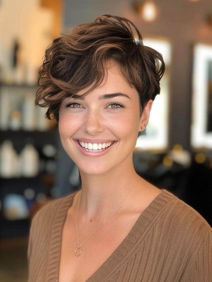 Wavy pixie haircut