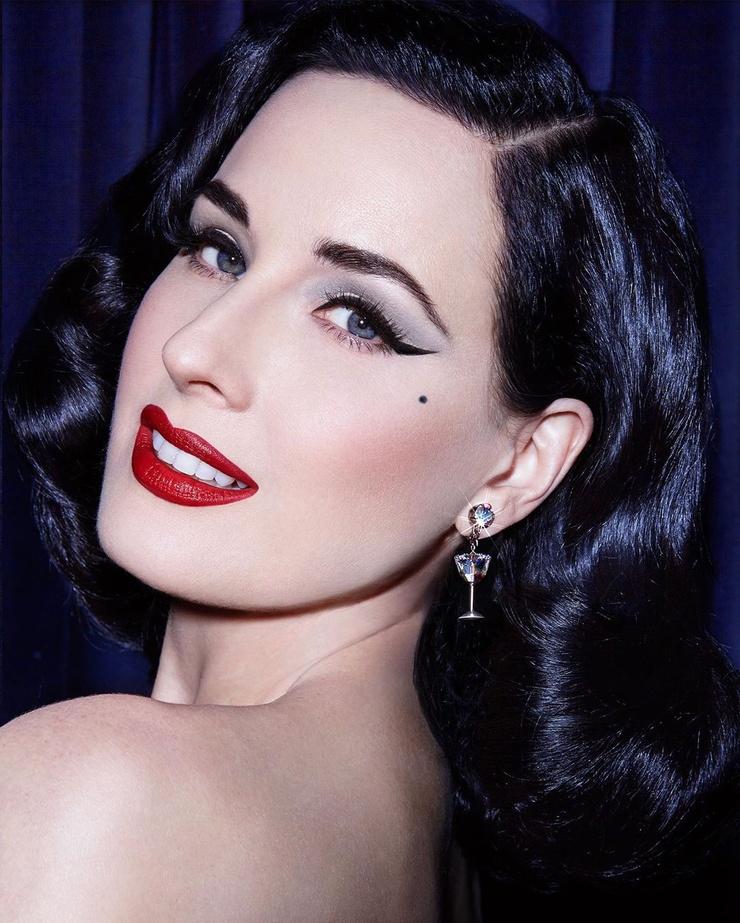 Vintage movie star winged eyeliner makeup