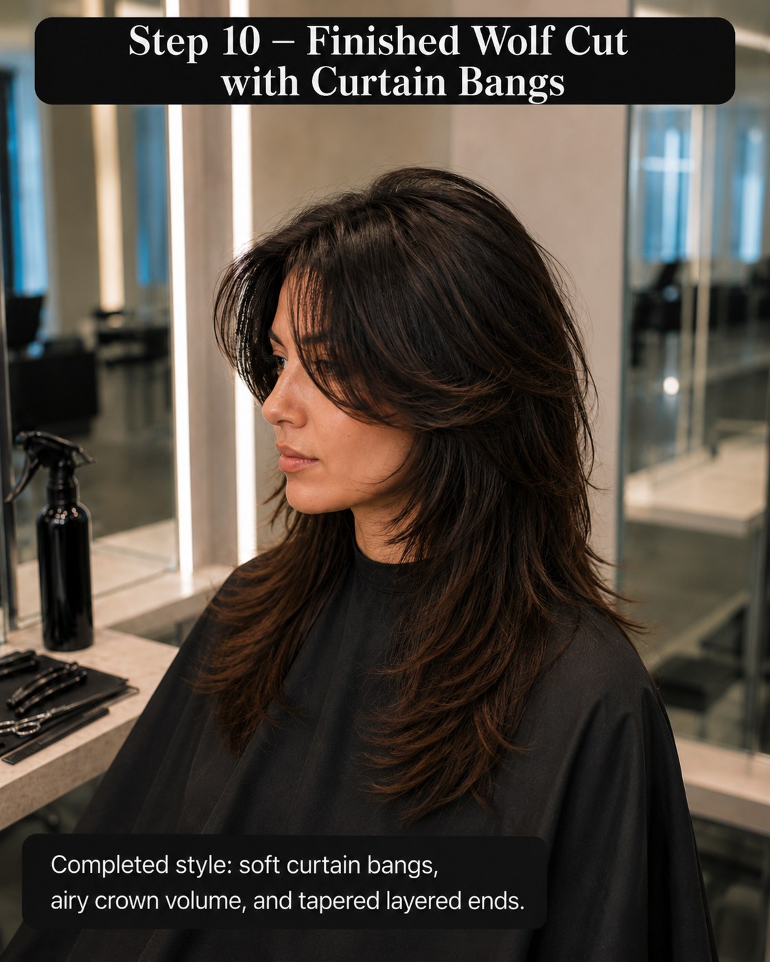 Wolf Cut With Curtain Bangs - The Full Cutting Technique