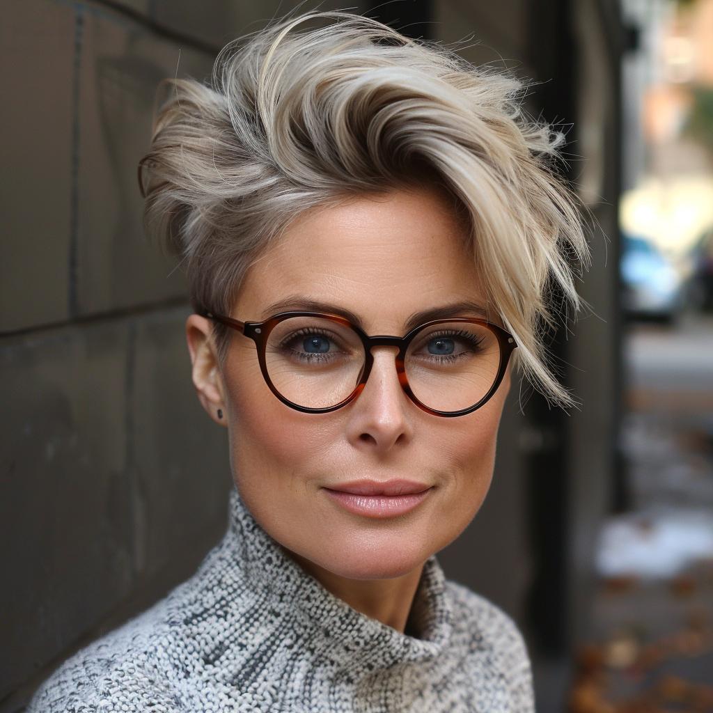 22 Chic Short Hairstyles for Women Over 50 with Glasses