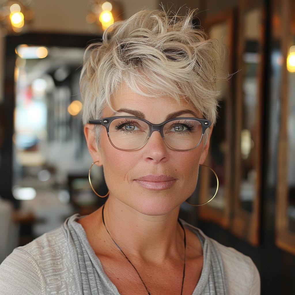 22 Chic Short Hairstyles for Women Over 50 with Glasses